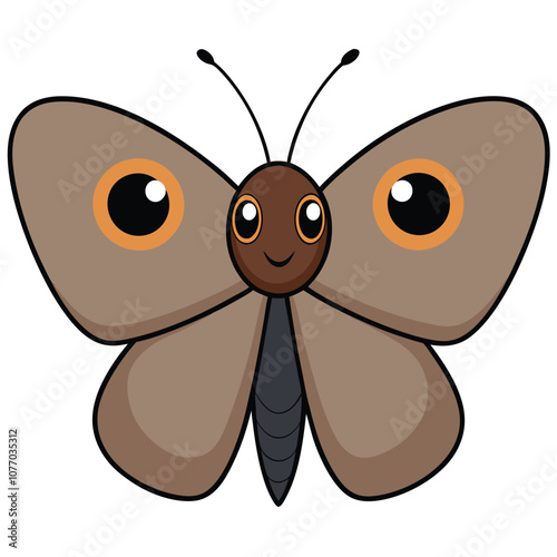 Satyr Butterfly vector illustrations on a white background. photo