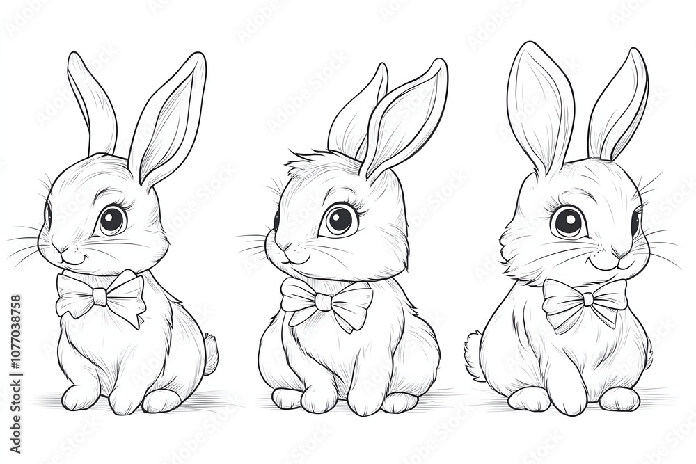 Fototapeta premium Rabbit and easter eggs frame watercolor mammal animal plant Cartoon bunny elements Cute bunny footprint trail paws ears and Funny bunnies head muzzle easter pattern rabbits and bunny free vector