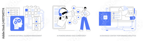 AI soft abstract concept vector illustrations.