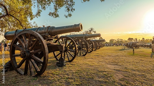Vintage Military Cannons at Historic Parade Ground