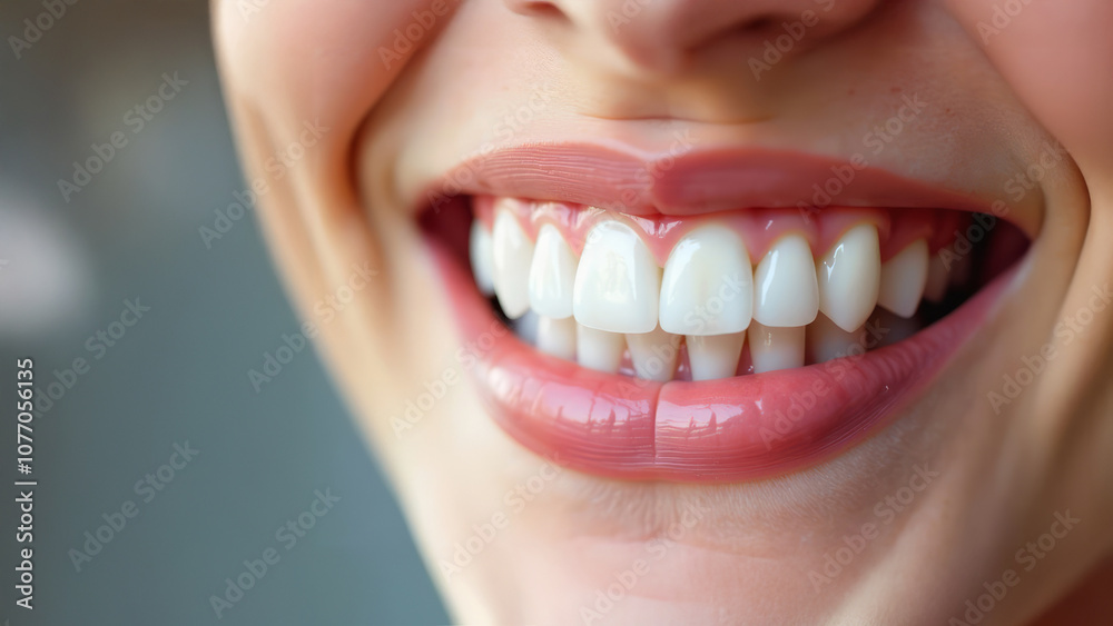 Obraz premium Wide and beautiful smile, great healthy fresh white teeth.