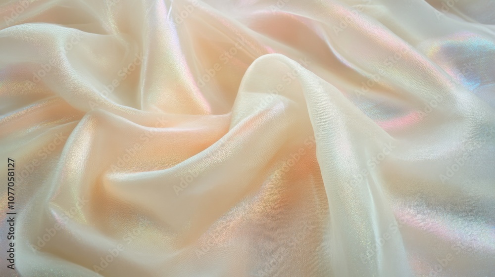 Fototapeta premium Iridescent Fabric Texture: Shimmering Silk Background