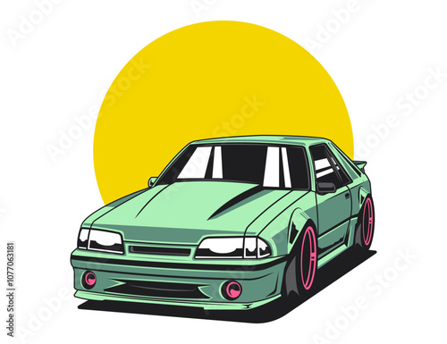 90s vehicle vector image illustration graphic