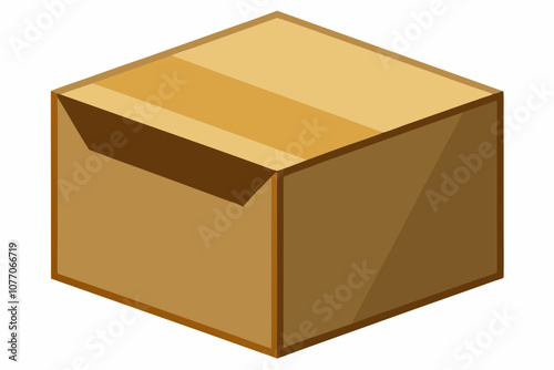 Close up of carton box on white background vector illustration photo