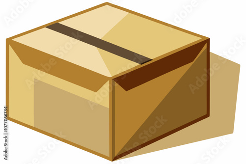 Close up of carton box on white background vector illustration photo