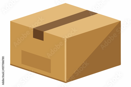 Close up of carton box on white background vector illustration photo