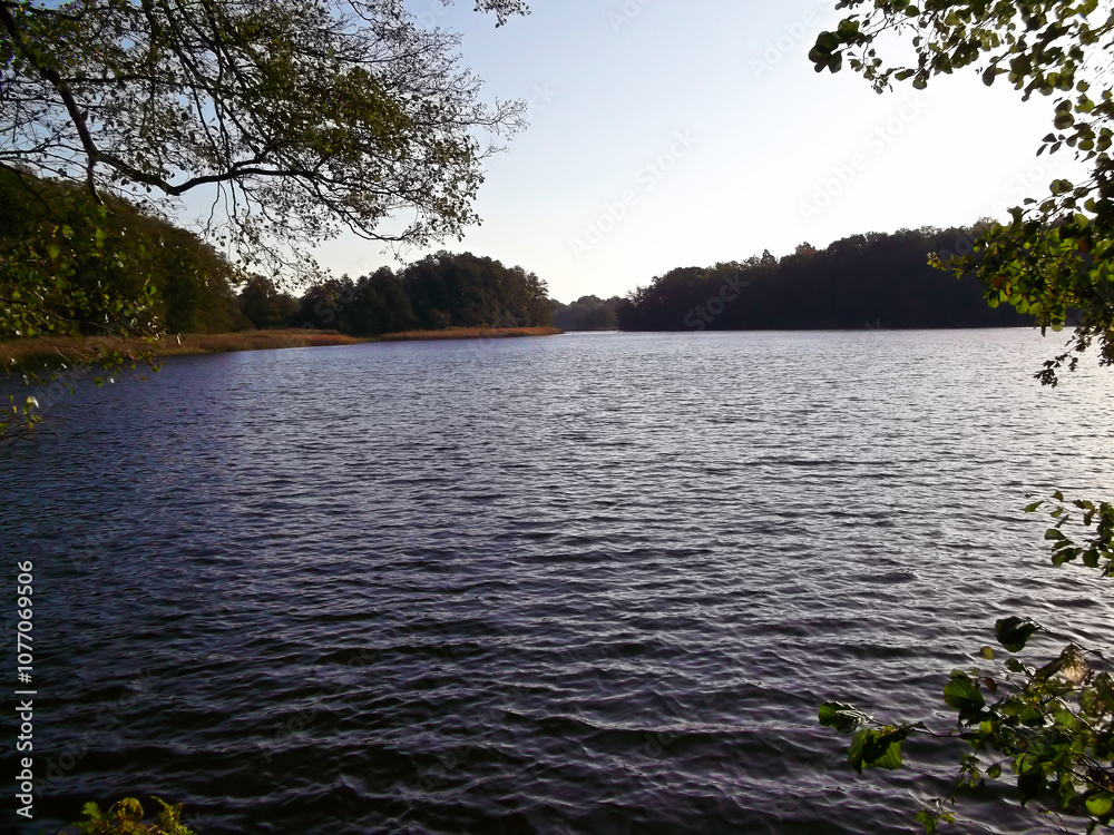 Ein See am Morgen im Herbst in der Uckermark