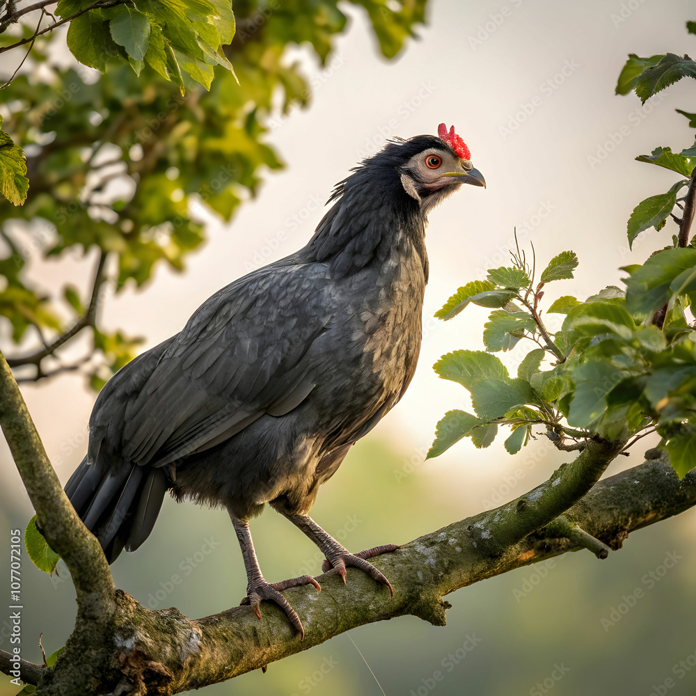 Obraz premium Chicken breeds vary widely in size, color, and purpose, from egg-laying to meat production.