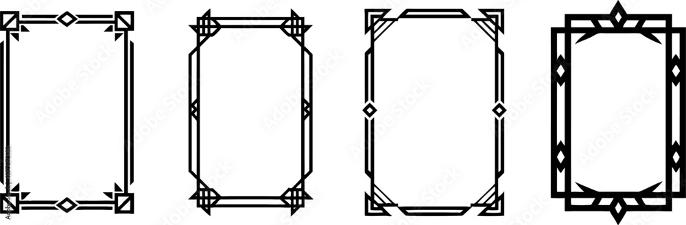 Obraz premium Set of geometric frames, in art deco style