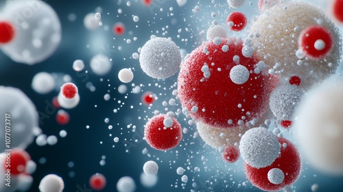 Dynamic interplay of red and white, a closeup abstract visual of swirling colors textures, ideal for backgrounds graphic design.