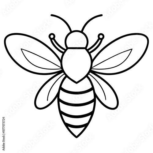 Minimalist Bee Logo Icon Vector on White Background