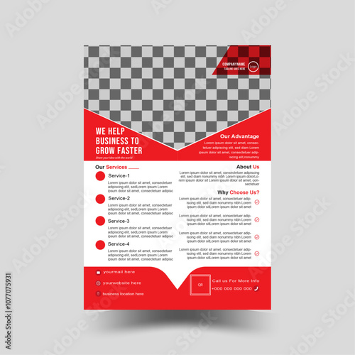 A4 size Corporate business, Vector eco newest trendy geometric shape, print design, marketing, proposal, promotion, advertise, Corporate business flyer template photo