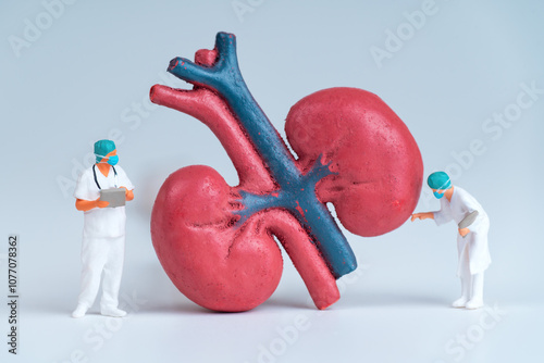 Wallpaper Mural Miniature Surgeons and Large Kidney Model Torontodigital.ca