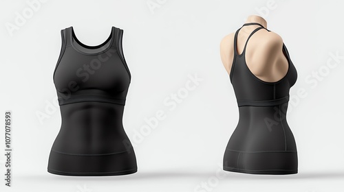 Black tank top mockup on a mannequin. photo