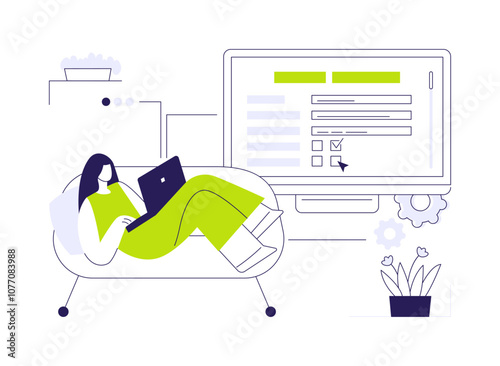 Online survey abstract concept vector illustration.
