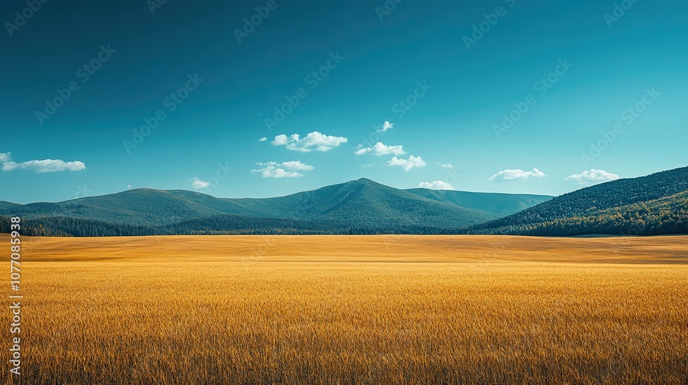 Obraz premium A vast field beneath a clear sky serves as a symbol of the changes in the environment brought about by climate change