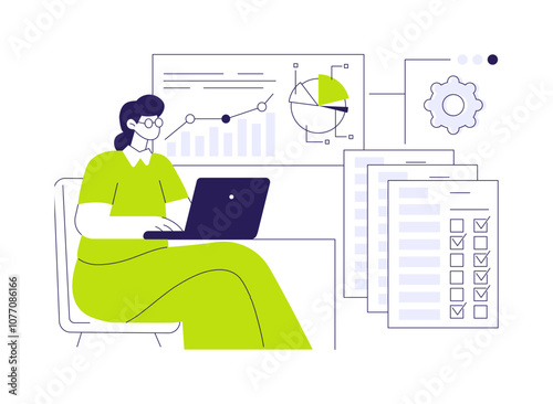 Survey data processing abstract concept vector illustration.