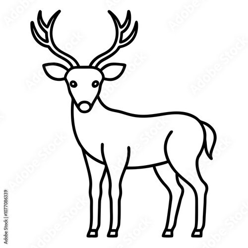 Minimalist Deer Logo Icon Vector on White Background