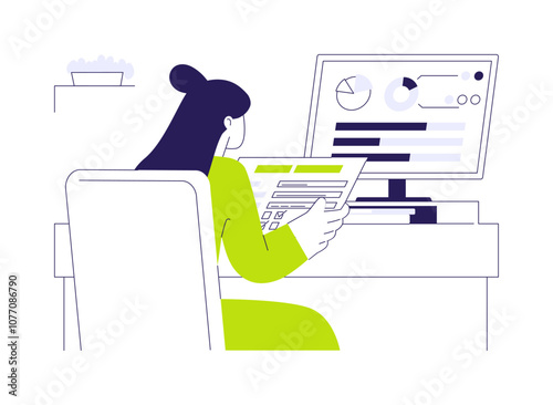 Survey data visualization abstract concept vector illustration.