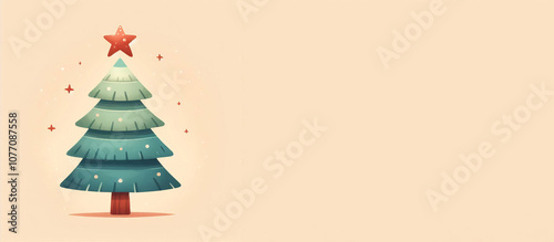 Obraz na płótnie Pastel Christmas Tree with Abstract Ornaments. w salonie