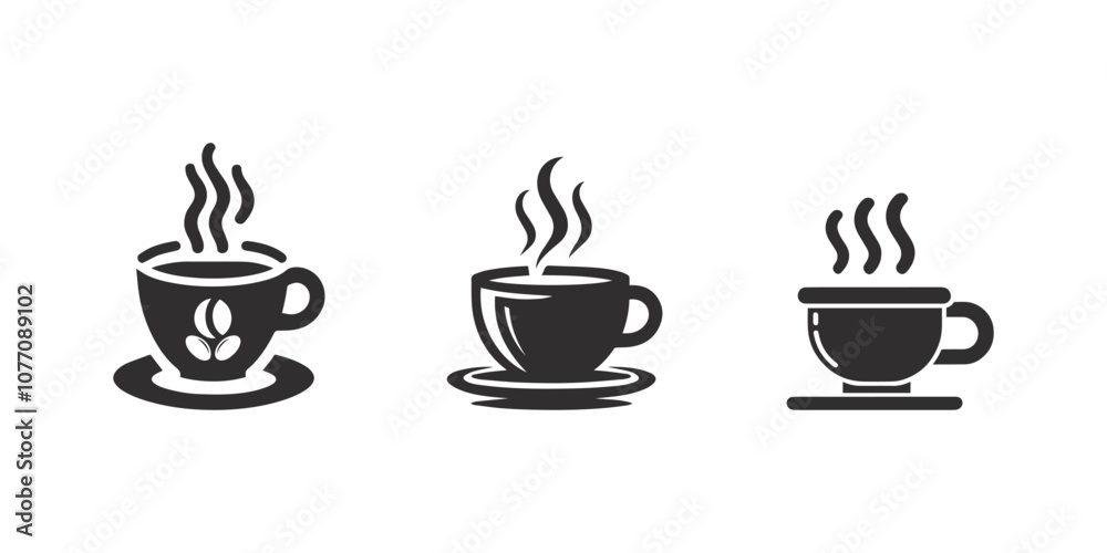 Fototapeta premium Set of coffee cups, vector illustration. 