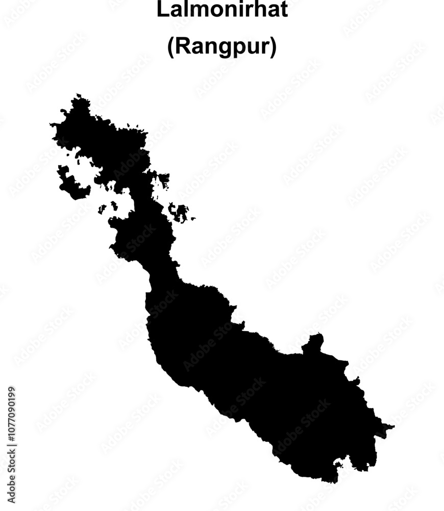 Obraz premium Lalmonirhat district blank outline map