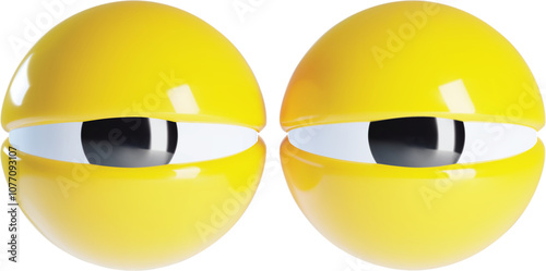 Vibrant 3D googly eyes with bright yellow lids