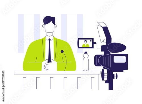 Political live stream abstract concept vector illustration.