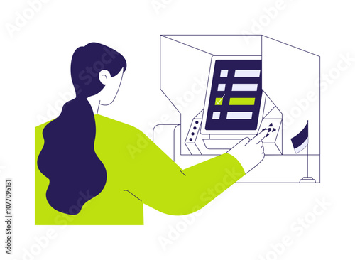 Electronic voting machine abstract concept vector illustration.