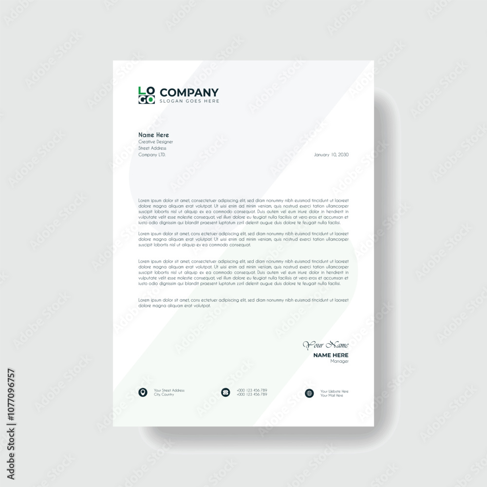 Obraz premium Professional And Creative Modern Corporate Business Letter Head Template. 