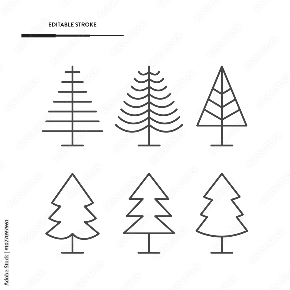 Obraz premium Christmas Tree Icon Vector Design.
