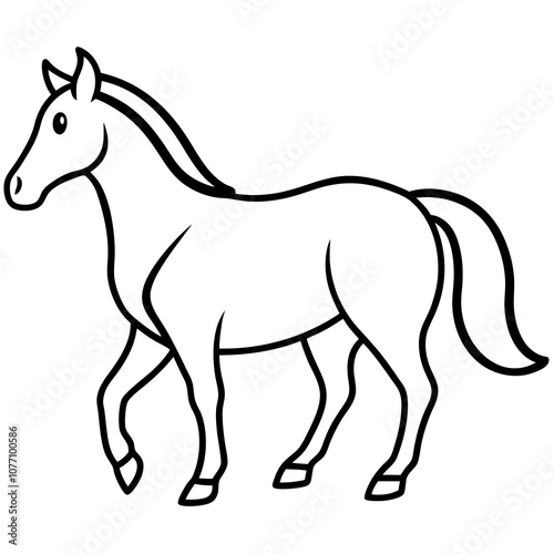 Minimalist Horse Logo Icon on White Background