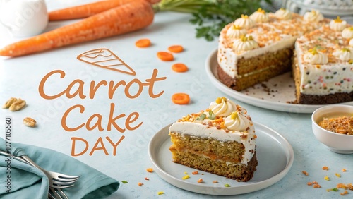 modern party Carrot Cake Day background