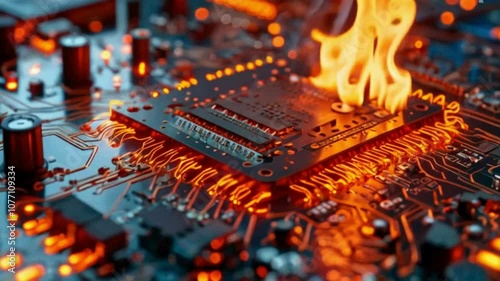 Burning Circuit Board photo