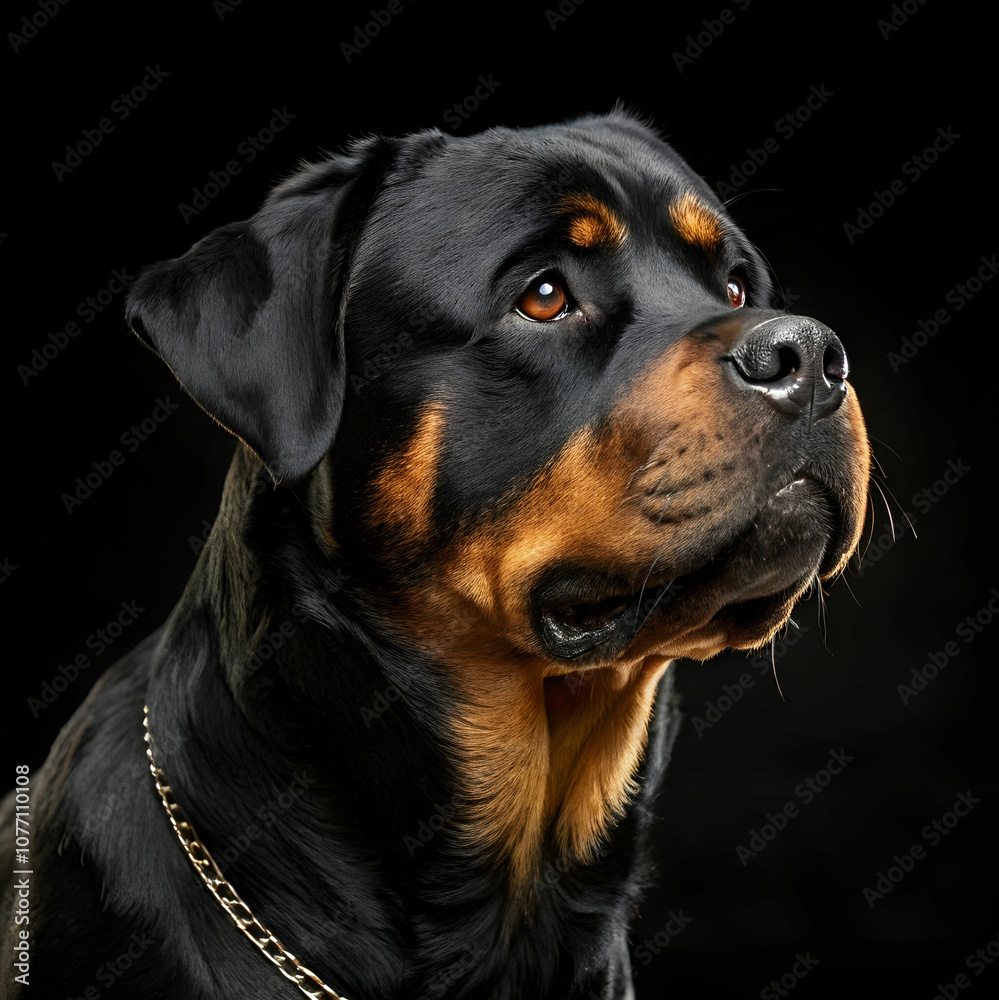 Fototapeta premium The Rottweiler is a strong, loyal, and confident dog, known for its protective nature, intelligence.