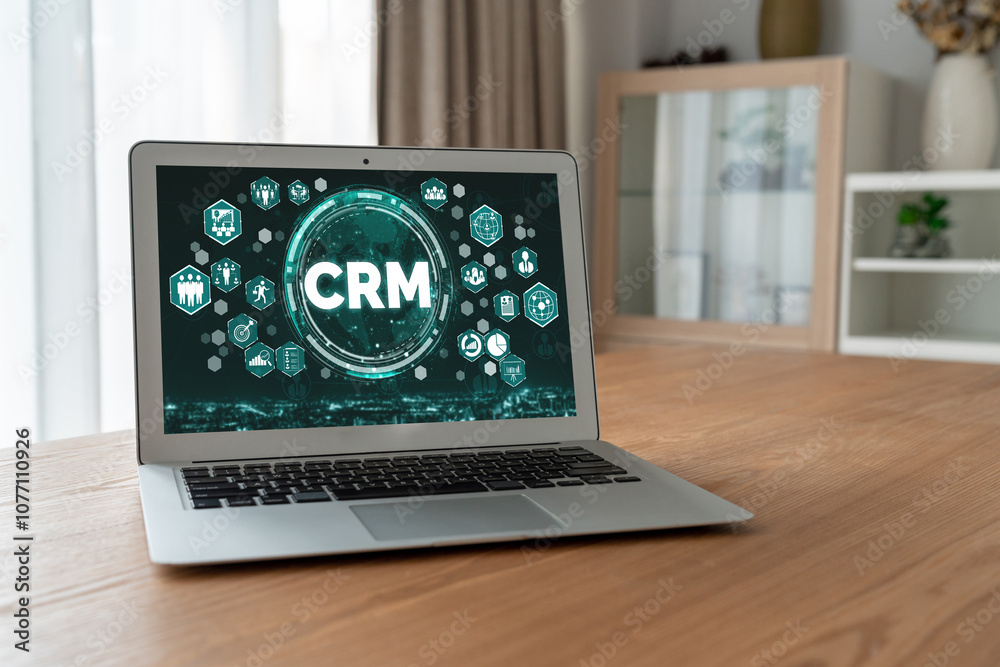 Customer relationship management system on modish computer for CRM business and enterprise Customer relationship management system on modish computer for CRM business and enterprise
