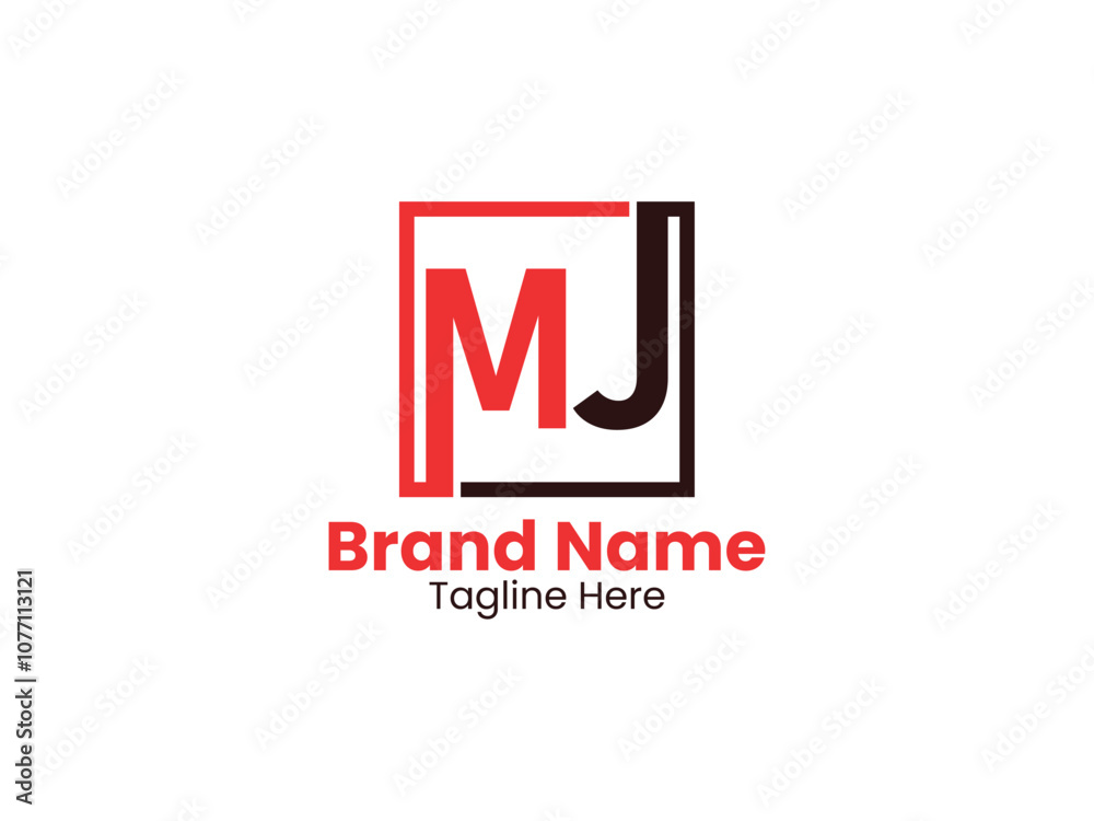 Rectangle MJ logo. MJ design. Black and red JM letter. JM letter logo design Initial letter MJ monogram logo. Rectangle MJ logo. MJ design. Black and red JM letter. JM letter logo design Initial letter MJ monogram logo.
