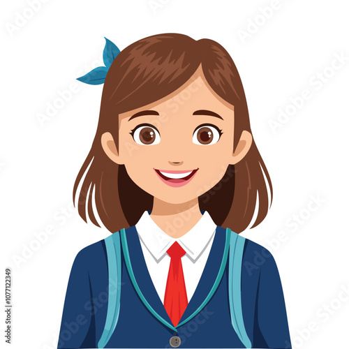 Portrait of a happy girl wearing a school uniform