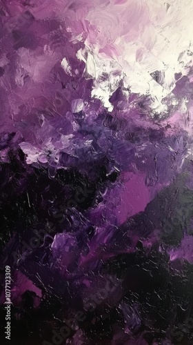 Abstract Purple and Black Fluid Art with Organic Marble Texture and Cosmic Vibes