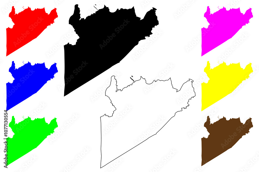 Fototapeta premium Prince George County, Commonwealth of Virginia (U.S. county, United States of America, USA, U.S., US) map vector illustration, scribble sketch Prince George map