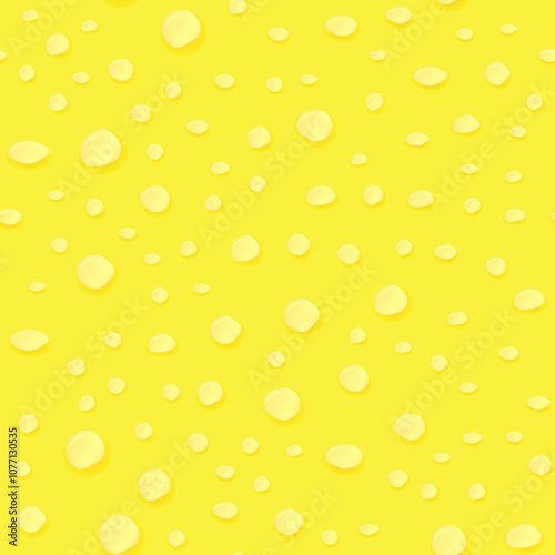 Vector seamless drops pattern on yellow background.