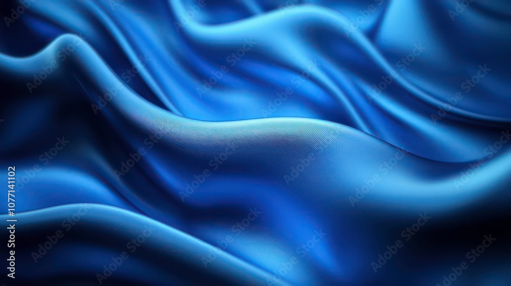 Obraz premium Abstract Ripple Blue Layers Background, Elegant 3D Render with Smooth Waves, Abstract Motion Design, Surreal Fluid Dynamics, Serene Mood, Versatile Visual Element for Creative Projects