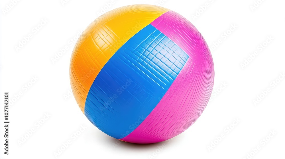 Obraz premium Medicine ball in bright color on a plain white background, isolated to highlight core strength training