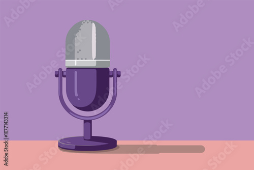 Studio microphone vector illustration, podcast and communications concept.