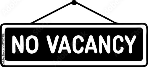 No Vacancy Hanging Board icon Billboard icon vector on a white background