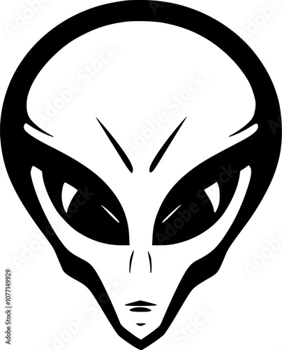 Alien | Minimalist and Simple Silhouette - Vector illustration