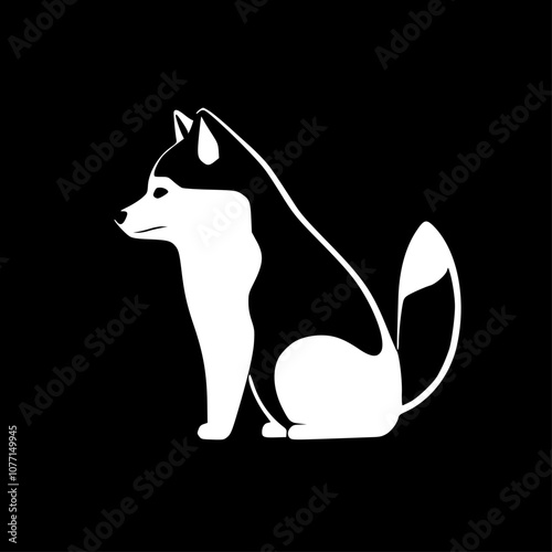 Shiba | Minimalist and Simple Silhouette - Vector illustration