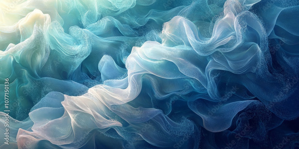 Fototapeta premium Soft pastel abstract waves of flowing fabric in motion