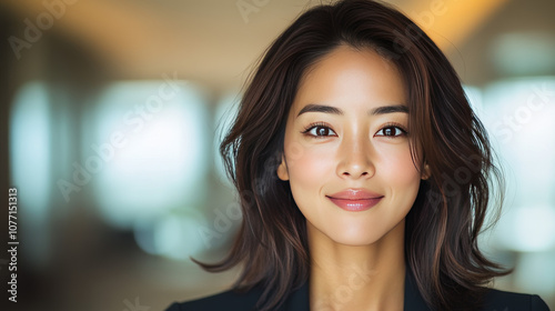 A young Asian woman with a warm smile. Free Download A young Asian woman with a warm smile. - GFXLoad