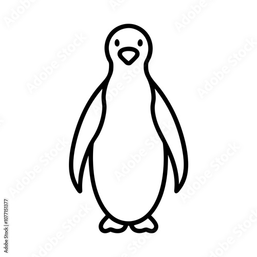 Minimalist Penguin Logo Icon Vector, White Background